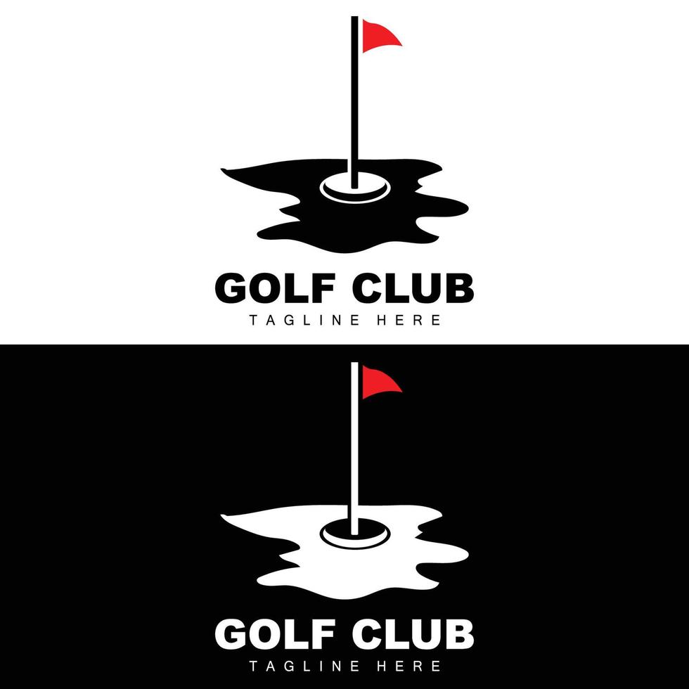 vetor ícone logotipo bola de golfe, taco e golfe. jogos ao ar livre, ilustração do conceito retrô