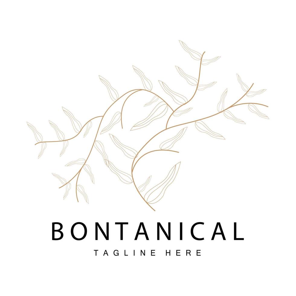 botânico logotipo, natureza plantar projeto, flor plantar ícone vetor com linha modelo