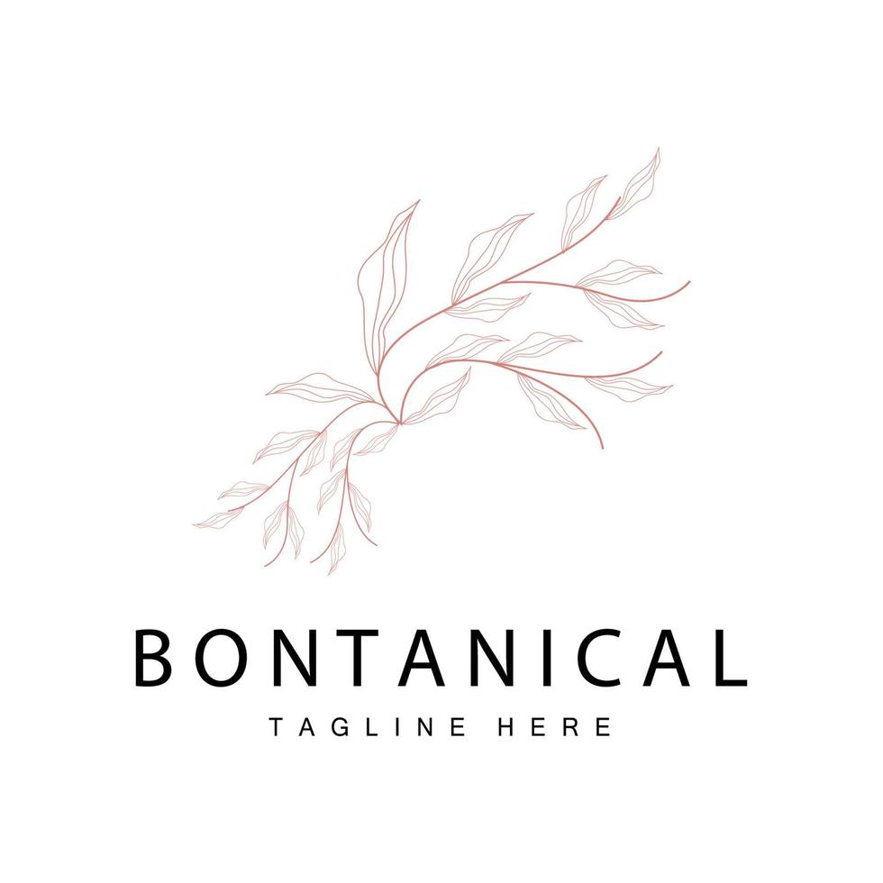 botânico logotipo, natureza plantar projeto, flor plantar ícone vetor com linha modelo