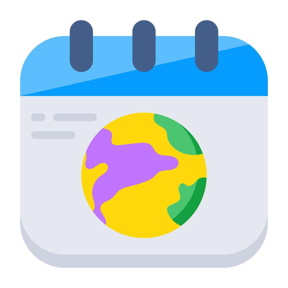 calendário com globo, ícone do global cronograma vetor