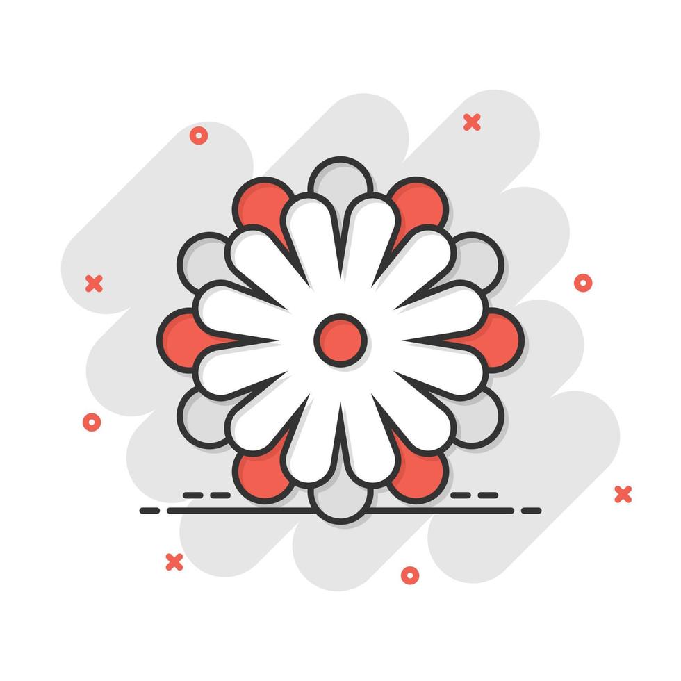 ícone de folha de flor em estilo cômico. magnólia, ilustração de desenho vetorial dália em fundo branco isolado. efeito de respingo de conceito de negócio de flor de planta. vetor