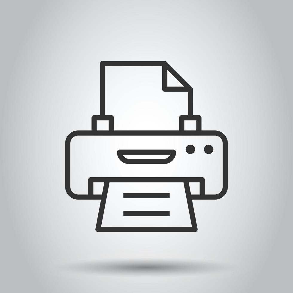 ícone de impressora de escritório em estilo simples. ilustração em vetor fax em fundo branco isolado. conceito de negócio de impressão de texto.