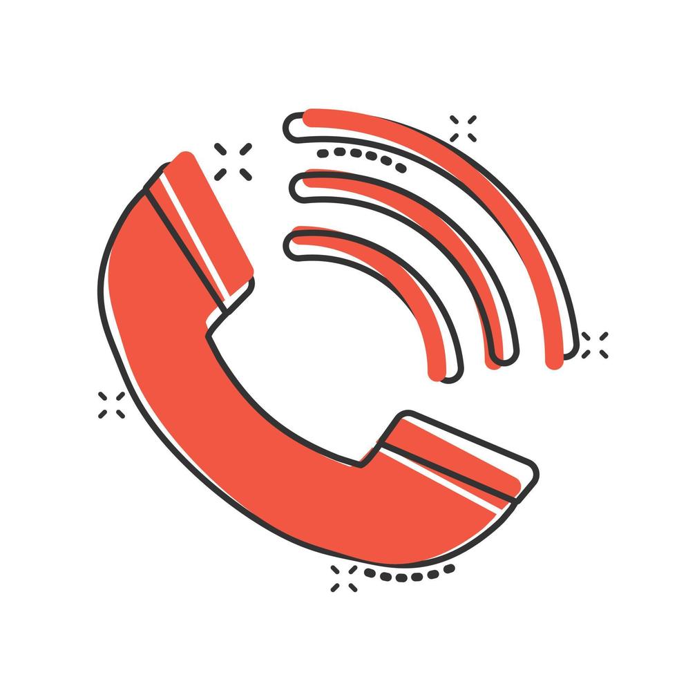 ícone de telefone em estilo cômico. ilustração em vetor desenho animado chamada telefônica em fundo branco isolado. conceito de negócio de efeito de respingo de linha direta móvel.