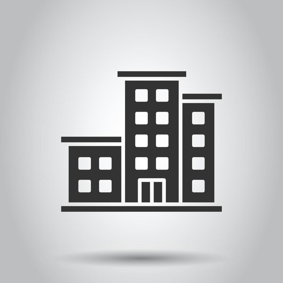 ícone de sinal de prédio de escritórios em estilo simples. ilustração em vetor apartamento no fundo isolado. conceito de negócio de arquitetura.