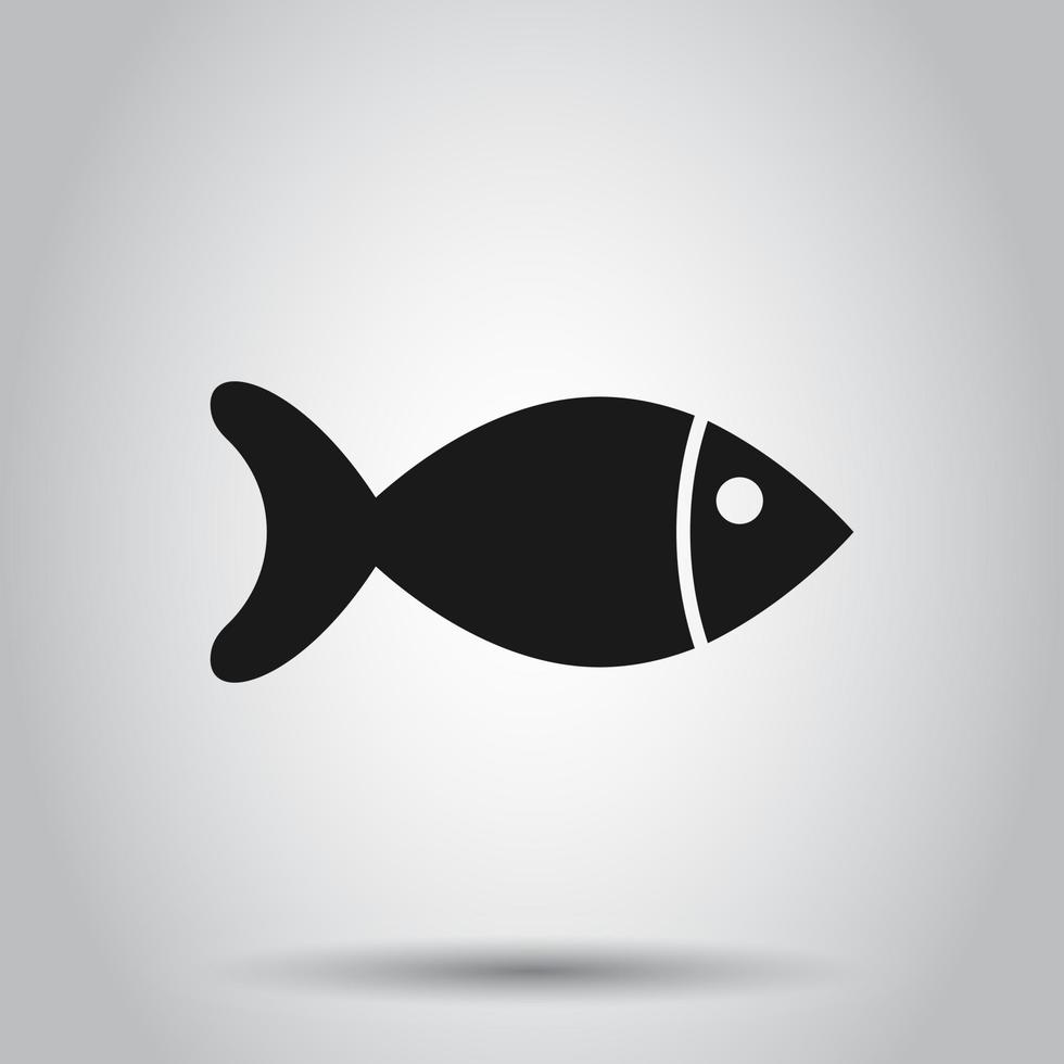 peixe placa ícone dentro plano estilo. peixinho vetor ilustração em isolado fundo. frutos do mar o negócio conceito.