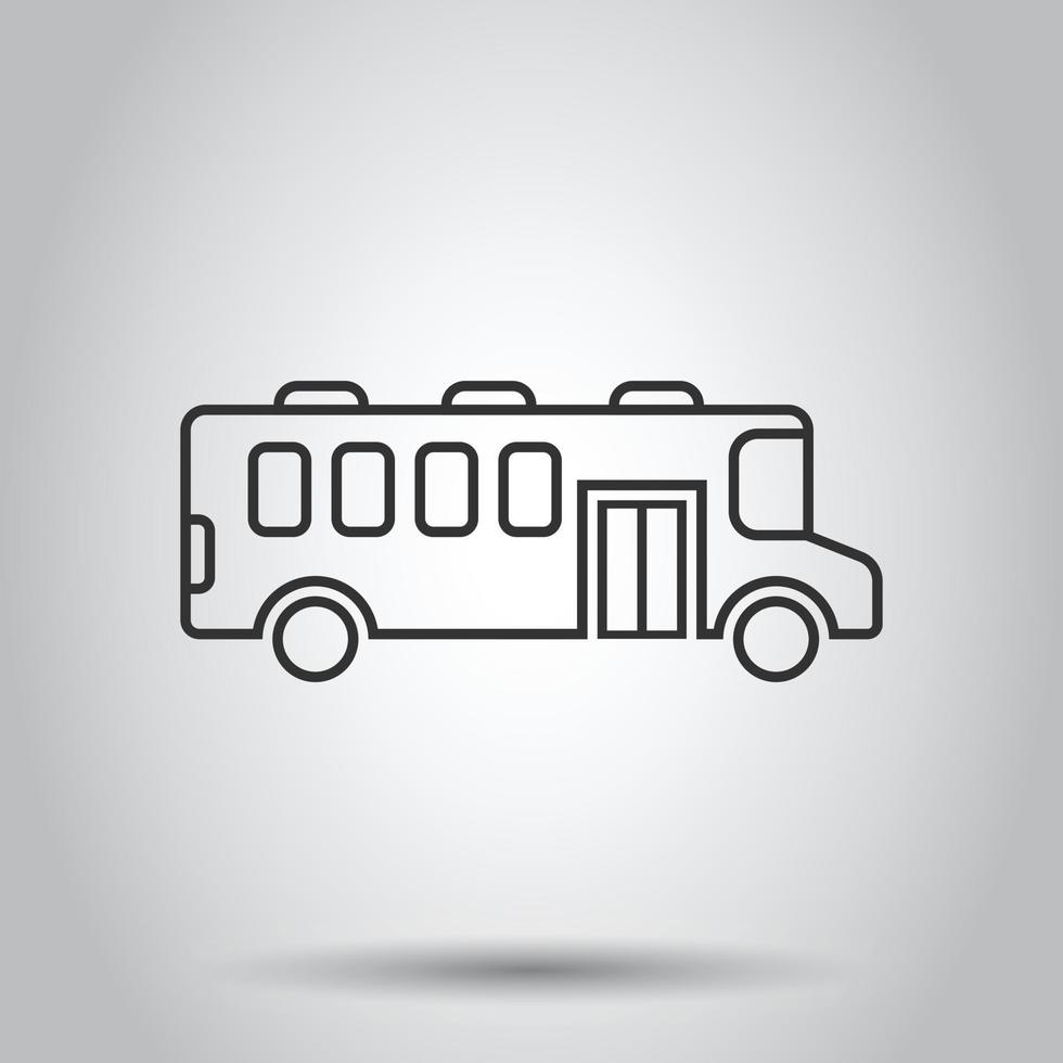 ícone de ônibus em estilo simples. ilustração em vetor treinador em fundo branco isolado. conceito de negócio de veículo autobus.