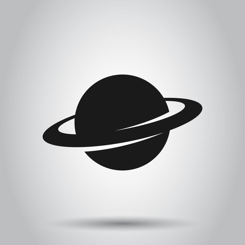 Saturno ícone dentro plano estilo. planeta vetor ilustração em isolado fundo. galáxia espaço o negócio conceito.