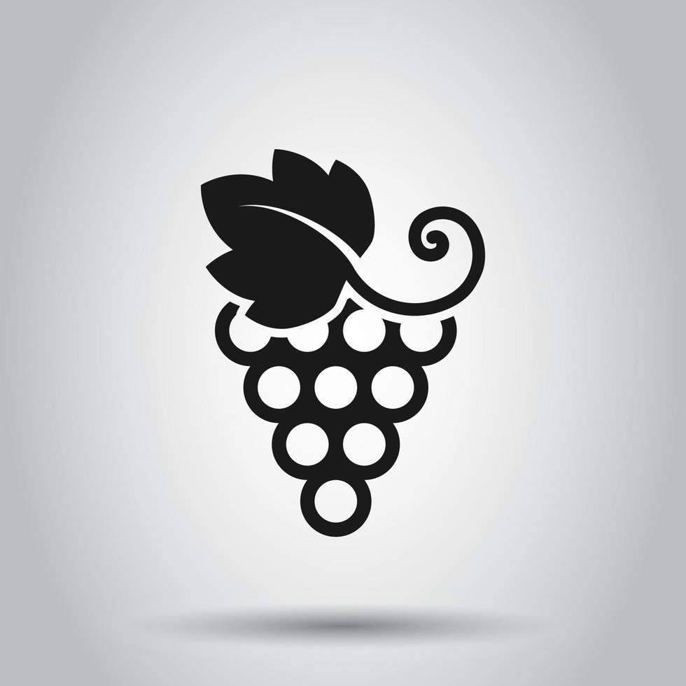 uva frutas placa ícone dentro plano estilo. videira vetor ilustração em isolado fundo. vinho uvas o negócio conceito.