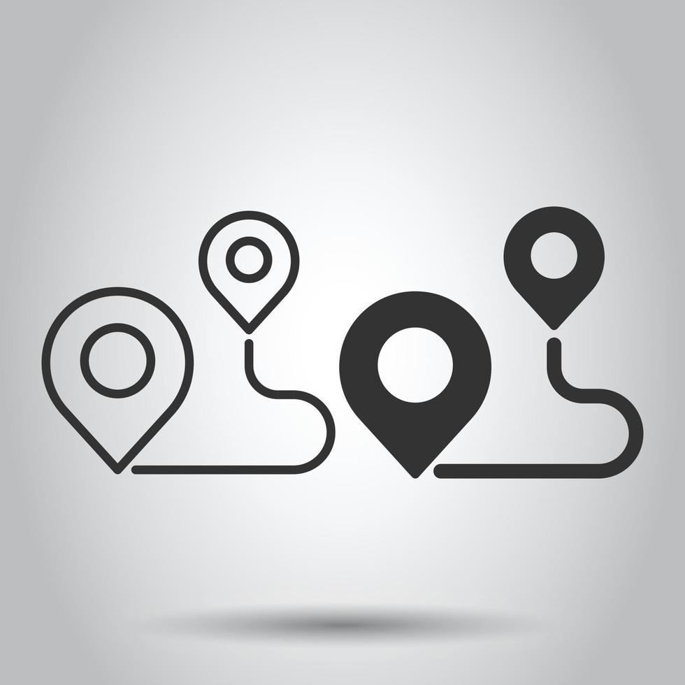 ícone do pino do mapa em estilo simples. ilustração em vetor navegação gps em fundo branco isolado. localize o conceito de negócio de posição.