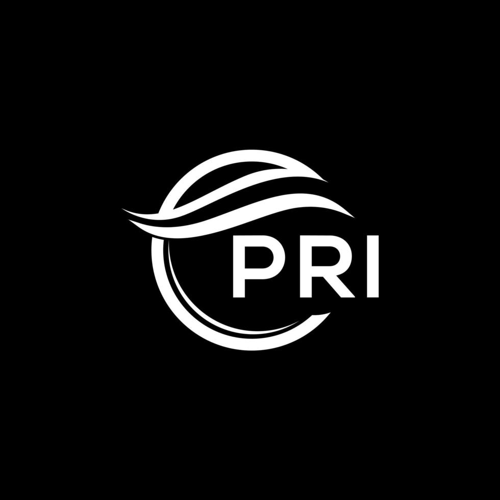 pri carta logotipo Projeto em Preto fundo. pri criativo círculo logotipo. pri iniciais carta logotipo conceito. pri carta Projeto. vetor