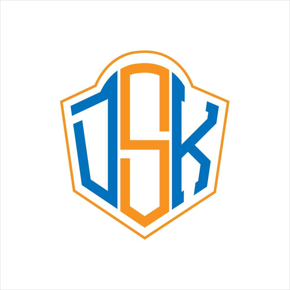dsk abstrato monograma escudo logotipo Projeto em branco fundo. dsk criativo iniciais carta logotipo. vetor
