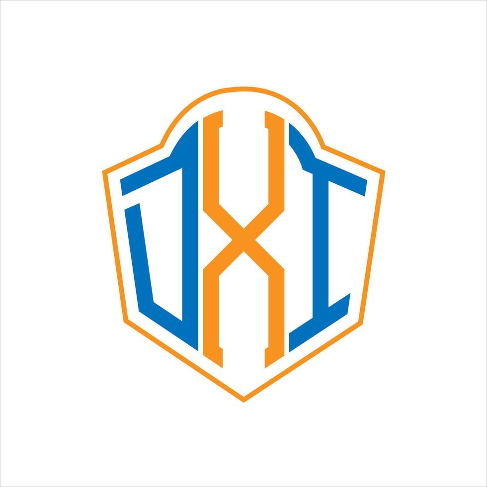 dxi abstrato monograma escudo logotipo Projeto em branco fundo. dxi criativo iniciais carta logotipo. vetor