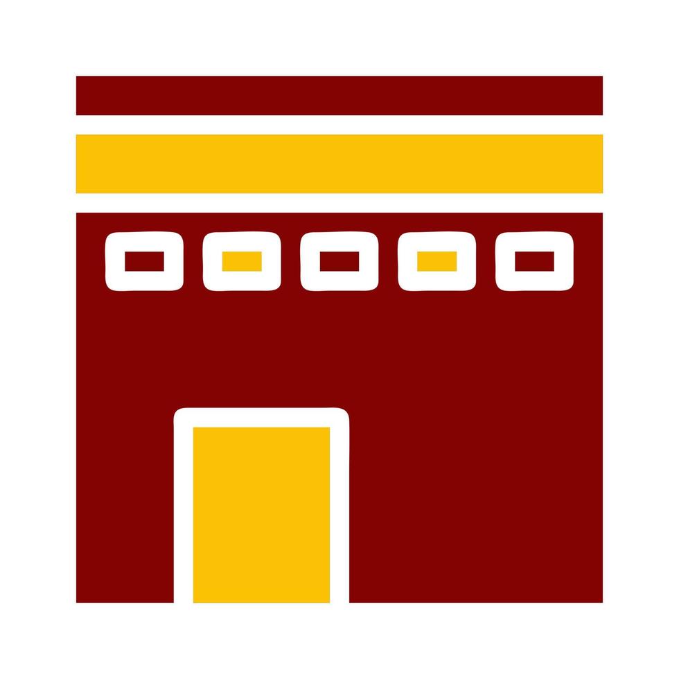 kaaba ícone duotônico vermelho amarelo estilo Ramadã ilustração vetor elemento e símbolo perfeito.