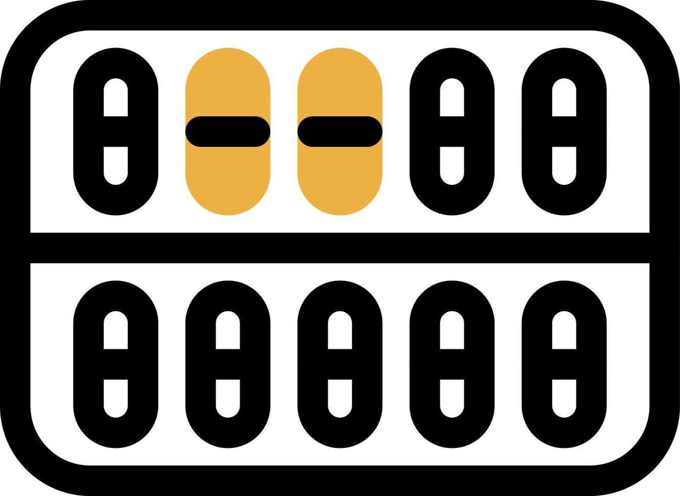 design de ícone vetorial de pacote de pílulas vetor
