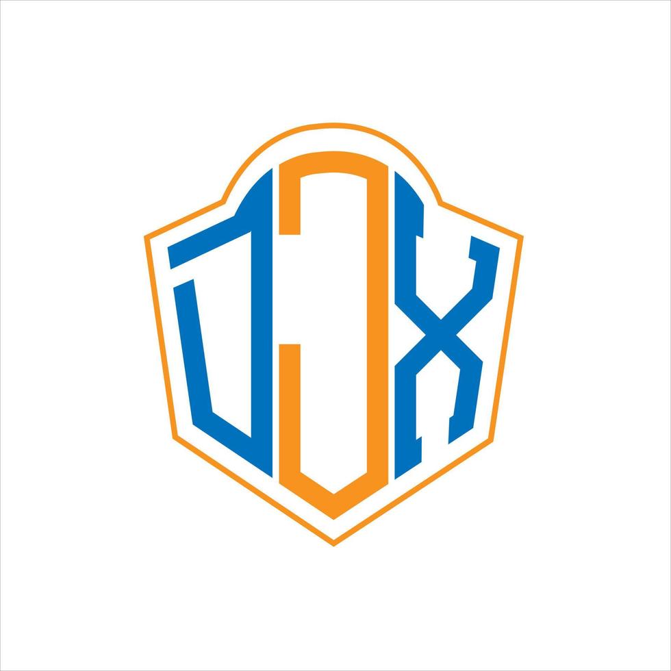 djx abstrato monograma escudo logotipo Projeto em branco fundo. djx criativo iniciais carta logotipo. vetor