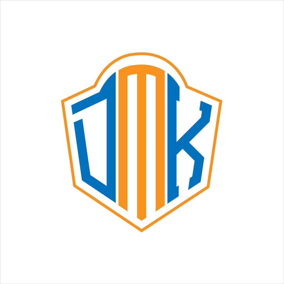 dmk abstrato monograma escudo logotipo Projeto em branco fundo. dmk criativo iniciais carta logotipo. vetor