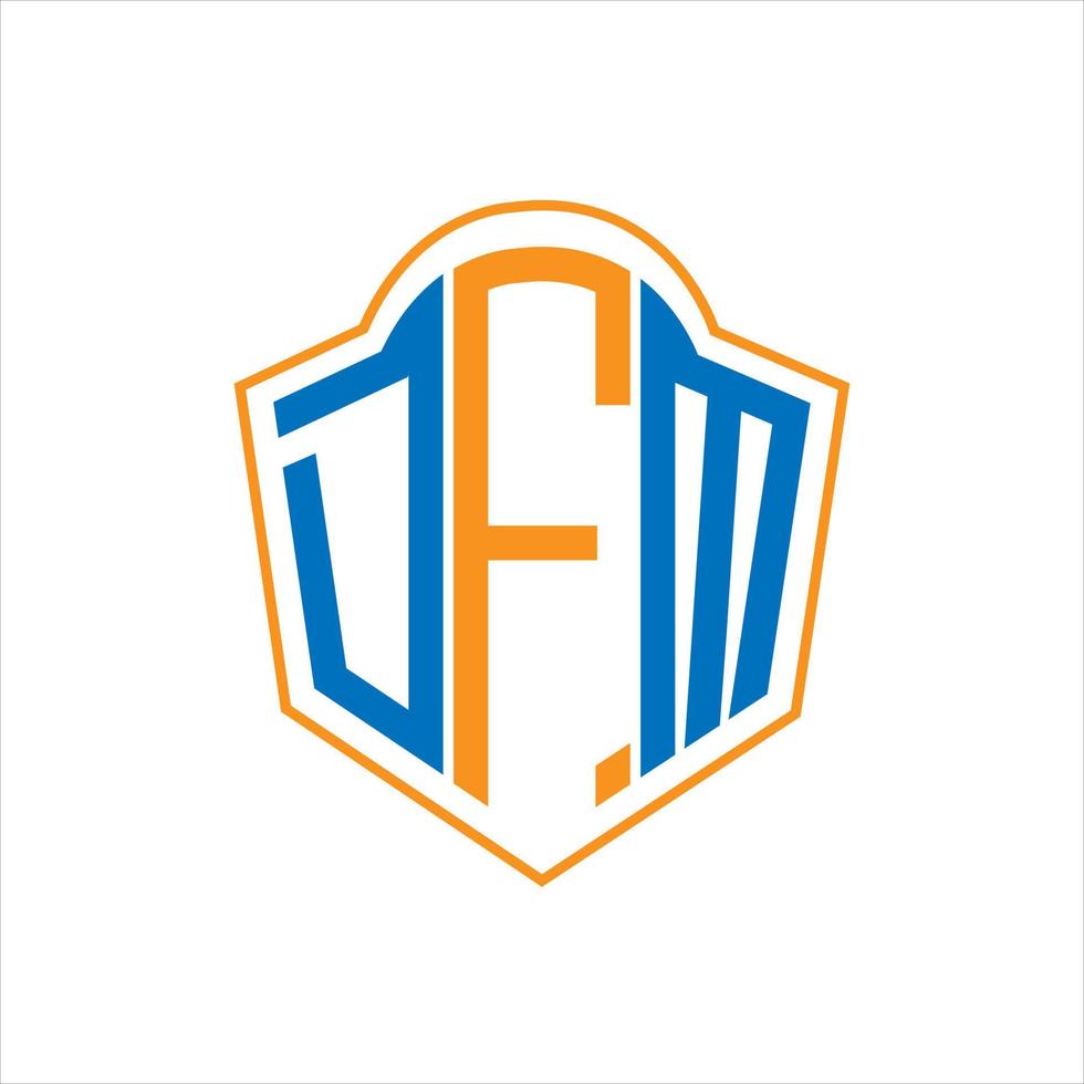 dfm abstrato monograma escudo logotipo Projeto em branco fundo. dfm criativo iniciais carta logotipo. vetor