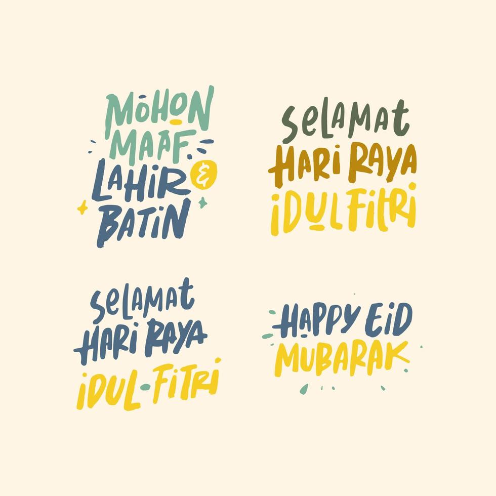 eid Mubarak letras tipografia vetor