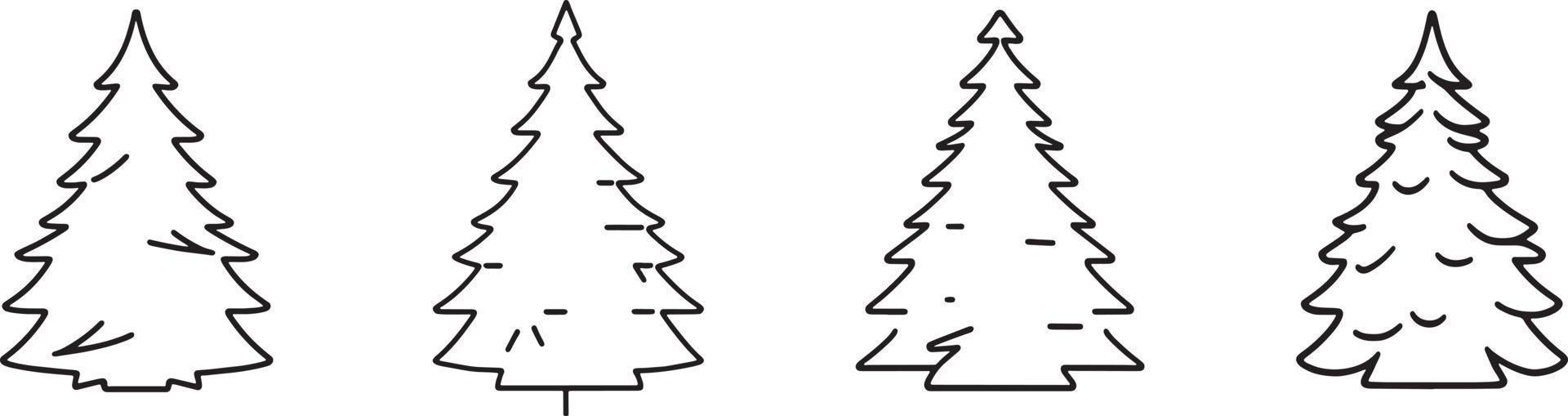 minimalista desenhado à mão pinho árvore ilustração dentro plano Projeto estilo vetor