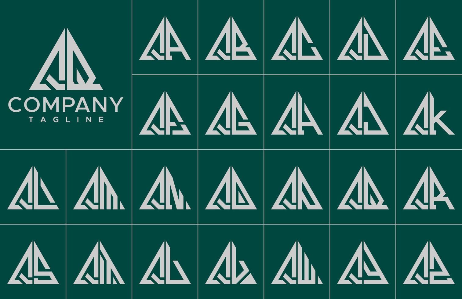 moderno triângulo carta q logotipo Projeto modelo definir. simples linha q inicial logotipo marca. vetor