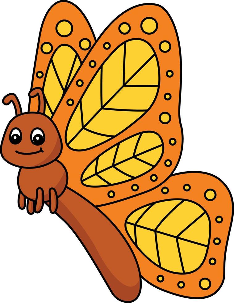 ilustração de clipart colorida de desenho de borboleta vetor