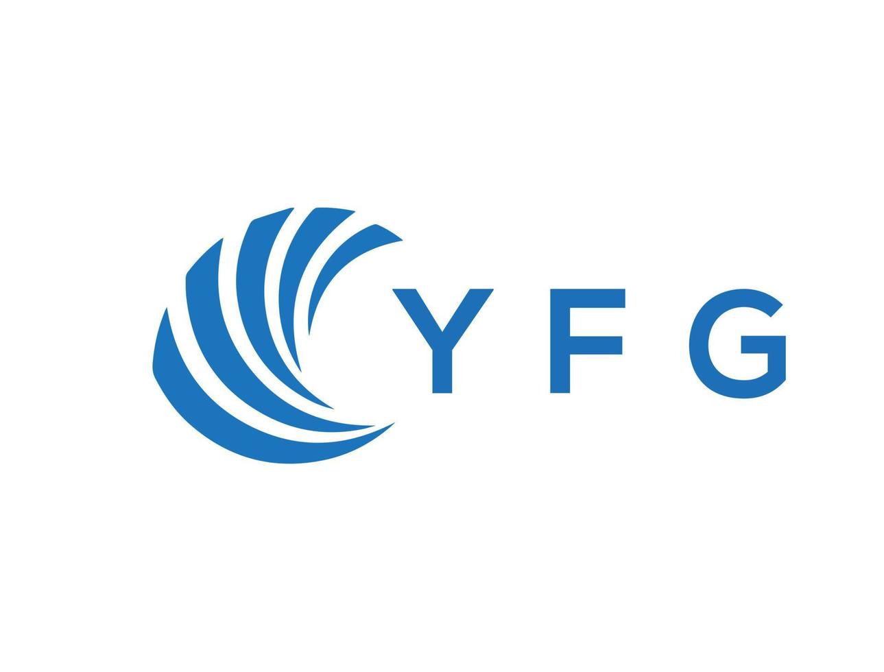 yfg carta logotipo Projeto em branco fundo. yfg criativo círculo carta logotipo conceito. yfg carta Projeto. vetor