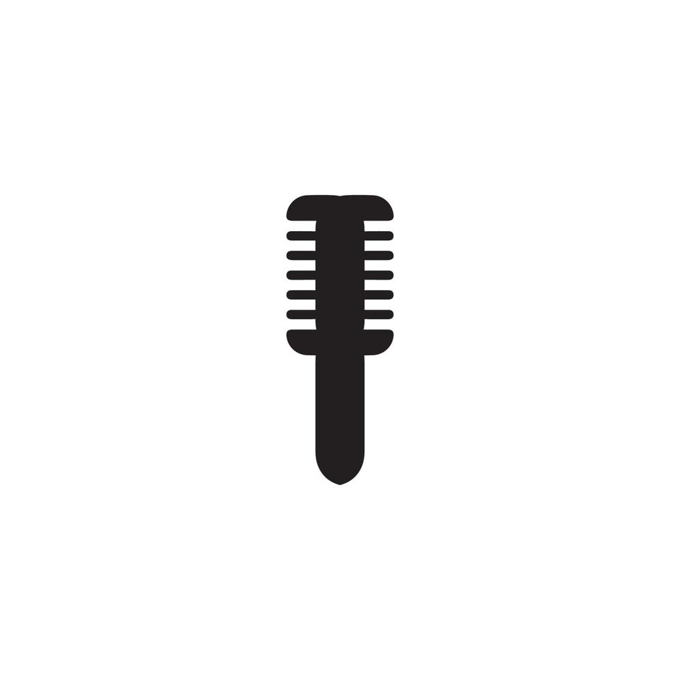 ícone do microfone. símbolo de fundo do cartaz do festival de música de estilo simples. elemento de design do logotipo da marca do microfone. impressão de camiseta com microfone. vetor para adesivo.