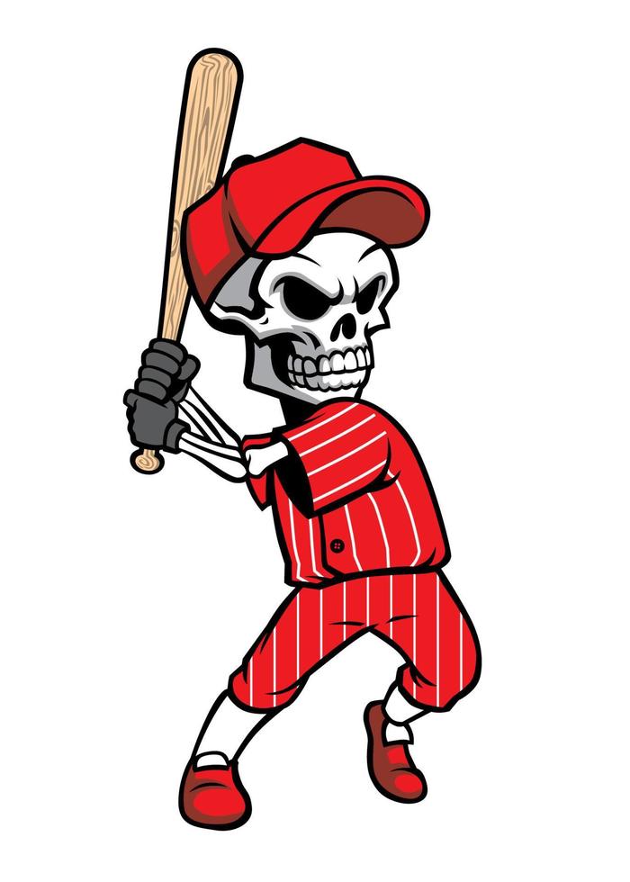 crânio beisebol mascote vetor