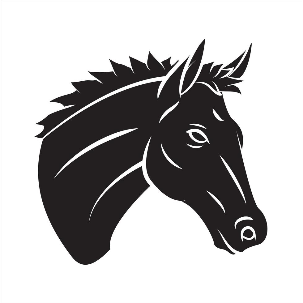 cavalo cabeça tatuagem ilustração Projeto vetor