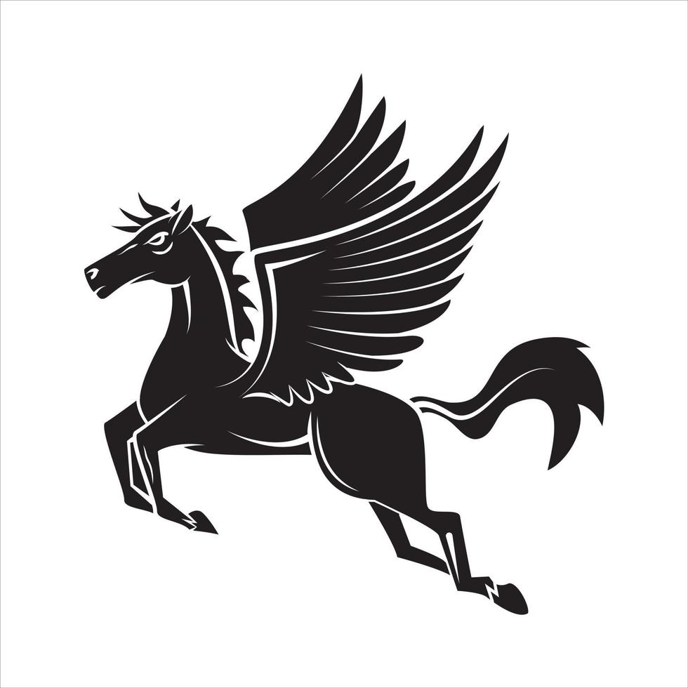 cavalo asas tatuagem ilustração vetor