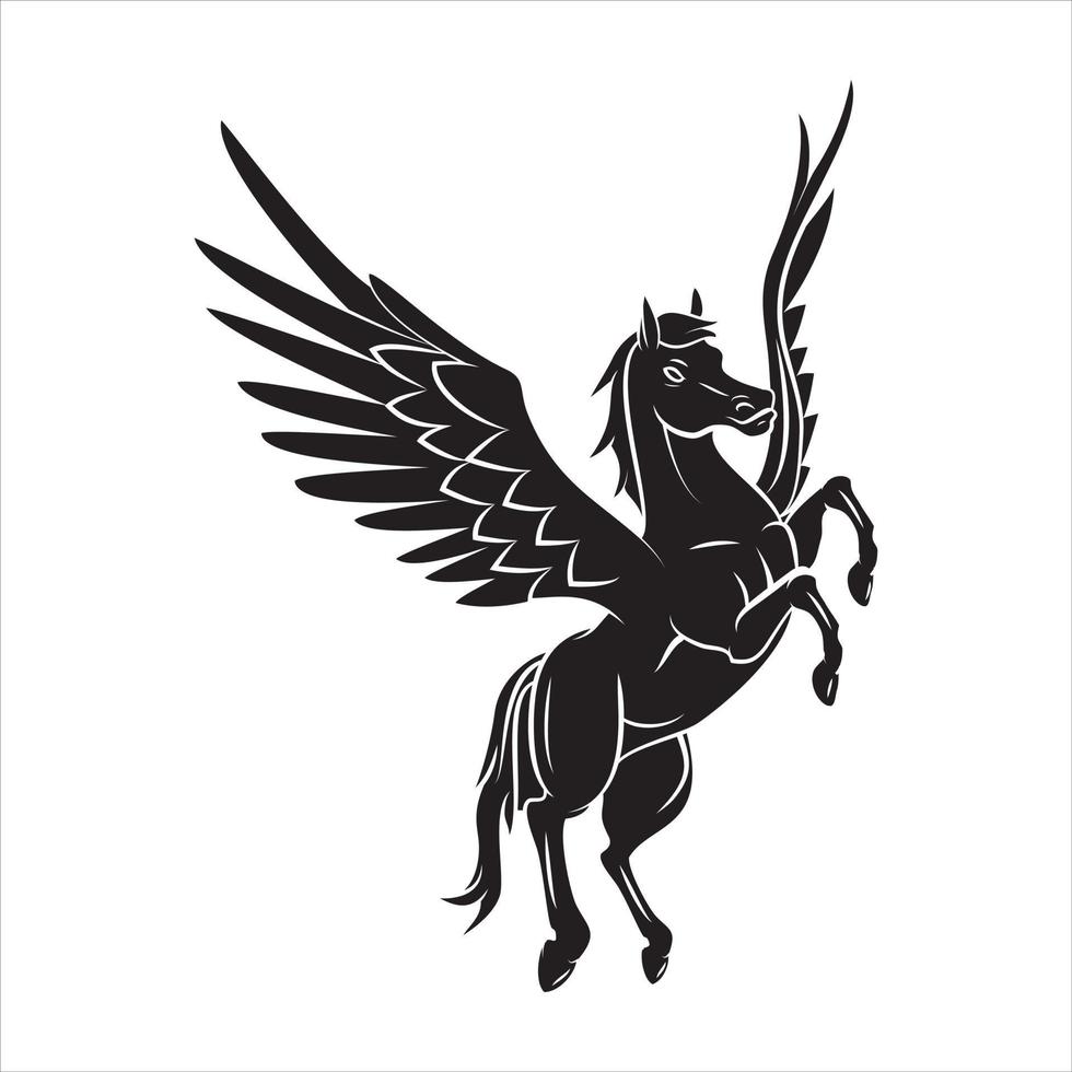 cavalo asas tatuagem ilustração vetor