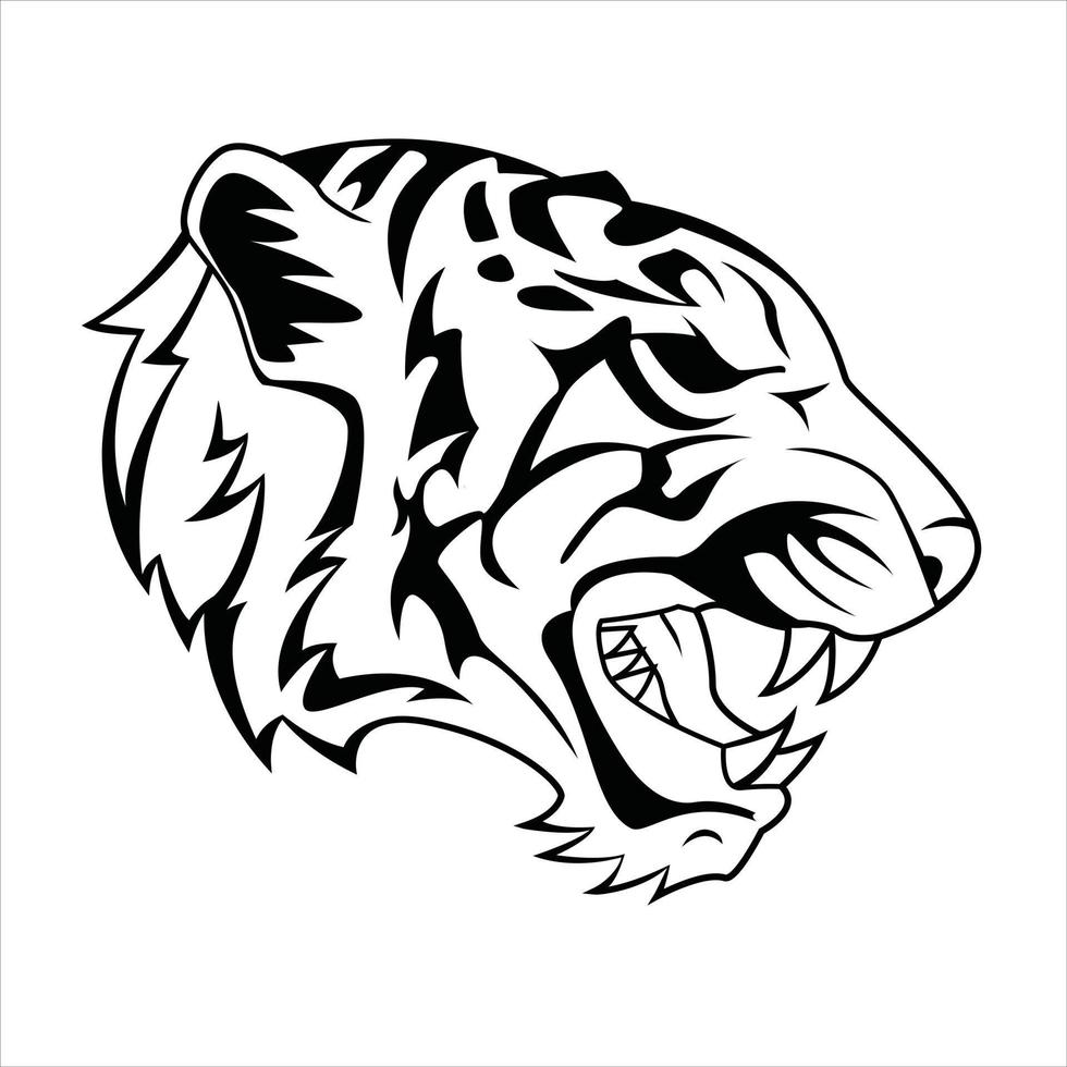 tigre cabeça ilustração em branco fundo vetor
