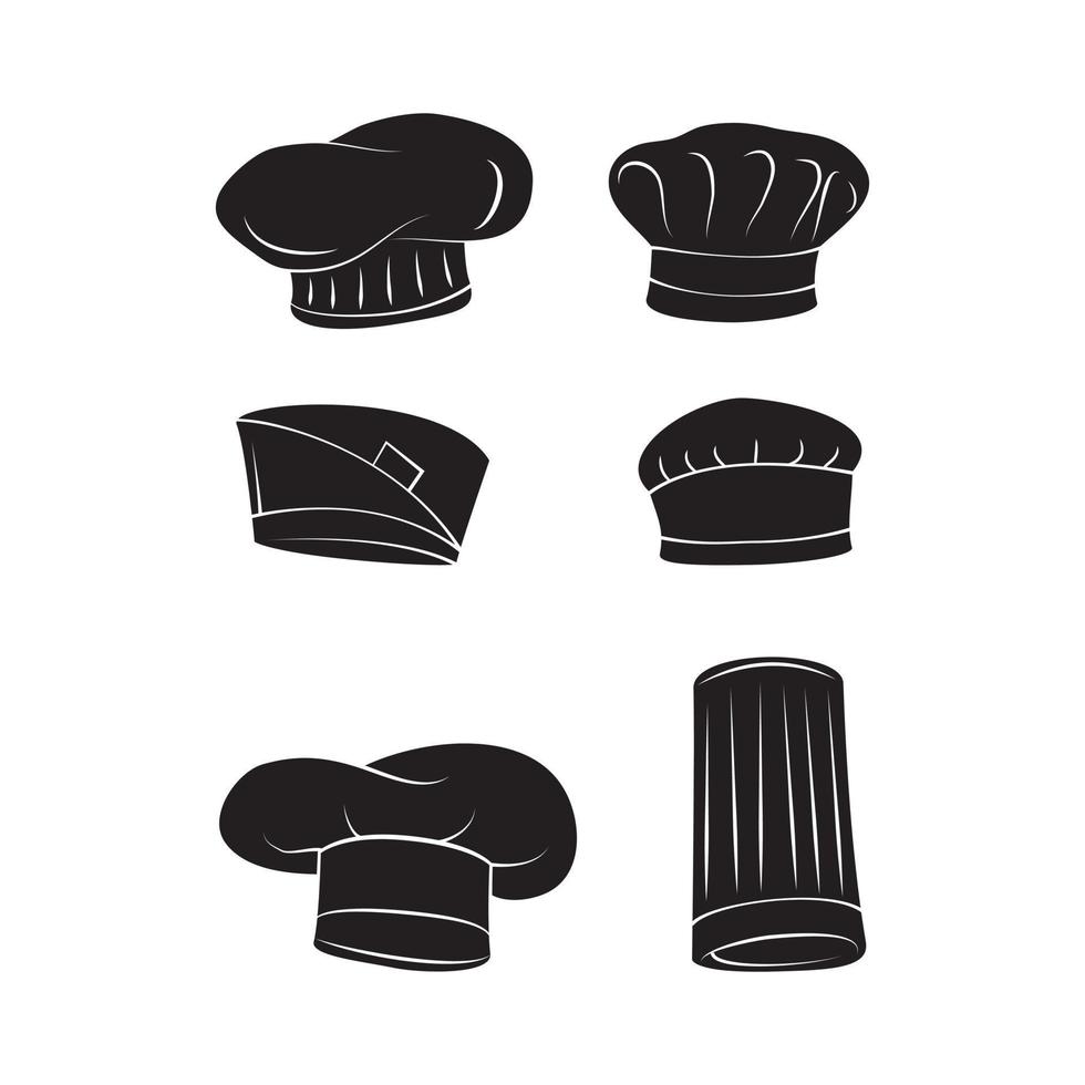 chefe de cozinha chapéu Preto símbolo coleção vetor