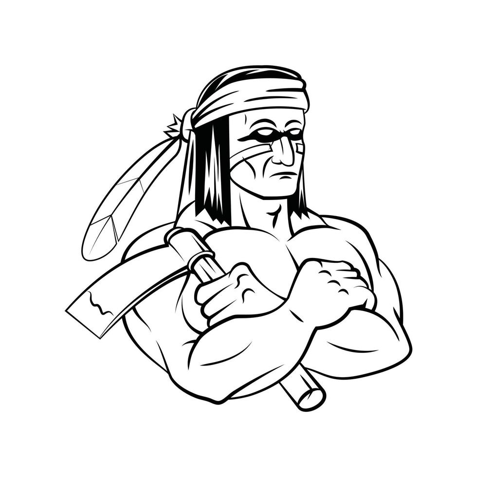 ilustração de mascote apache vetor