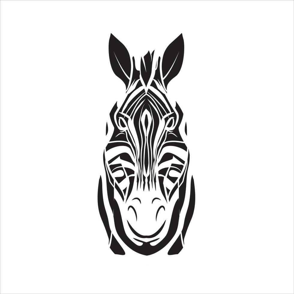 zebra cabeça tatuagem ilustração vetor