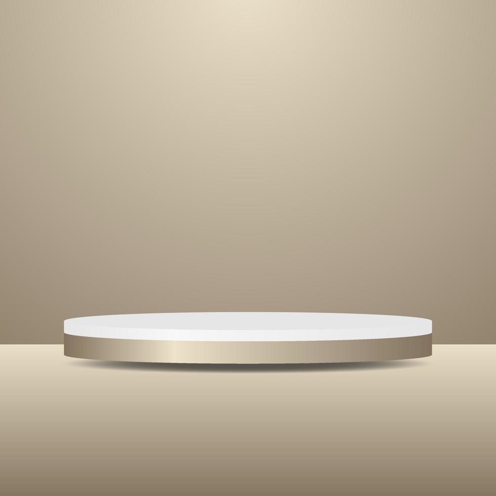 em branco pedestal. Castanho ouro circular pódio para excepcional luxo produtos mostruário exibição propaganda em cor fundo com mínimo estilo dentro estúdio quarto vetor