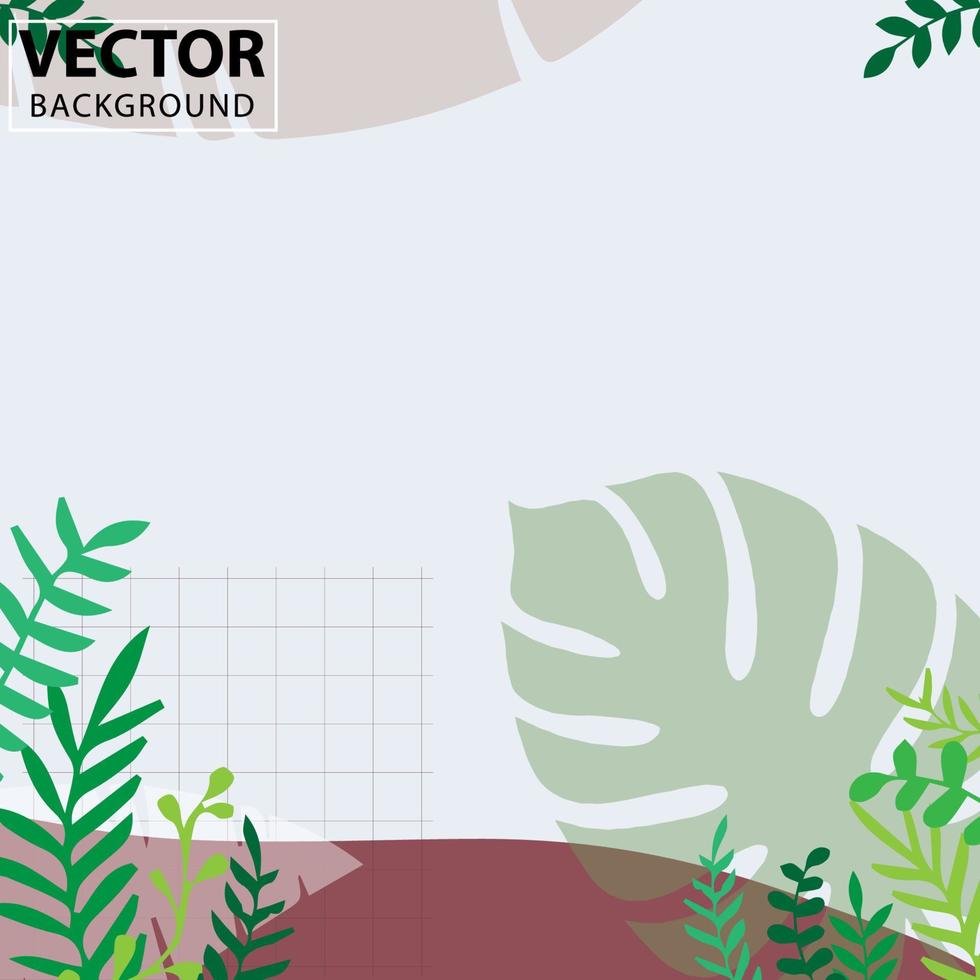 Primavera verde quadrado fundos. minimalista estilo com floral elementos e textura. editável vetor modelo para cartão, bandeira, convite, social meios de comunicação publicar, poster, Móvel aplicativos, rede Publicidades