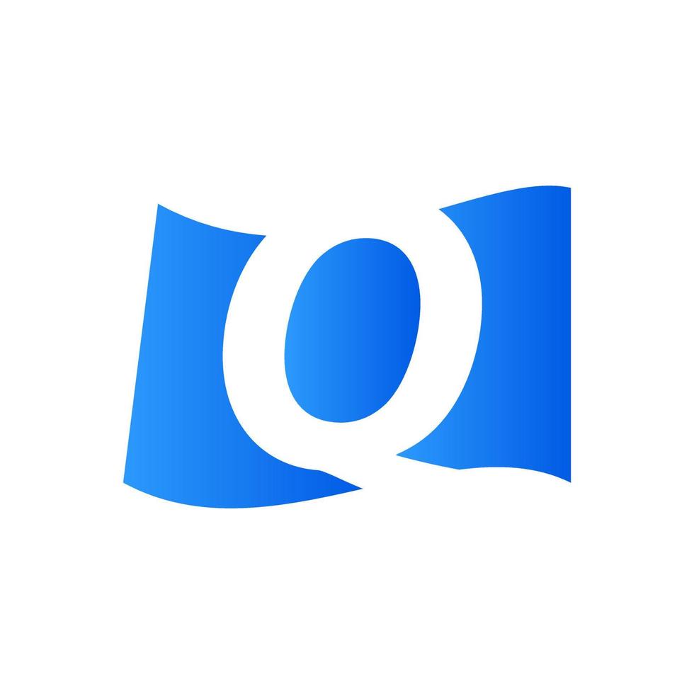inicial q azul bandeira logotipo vetor