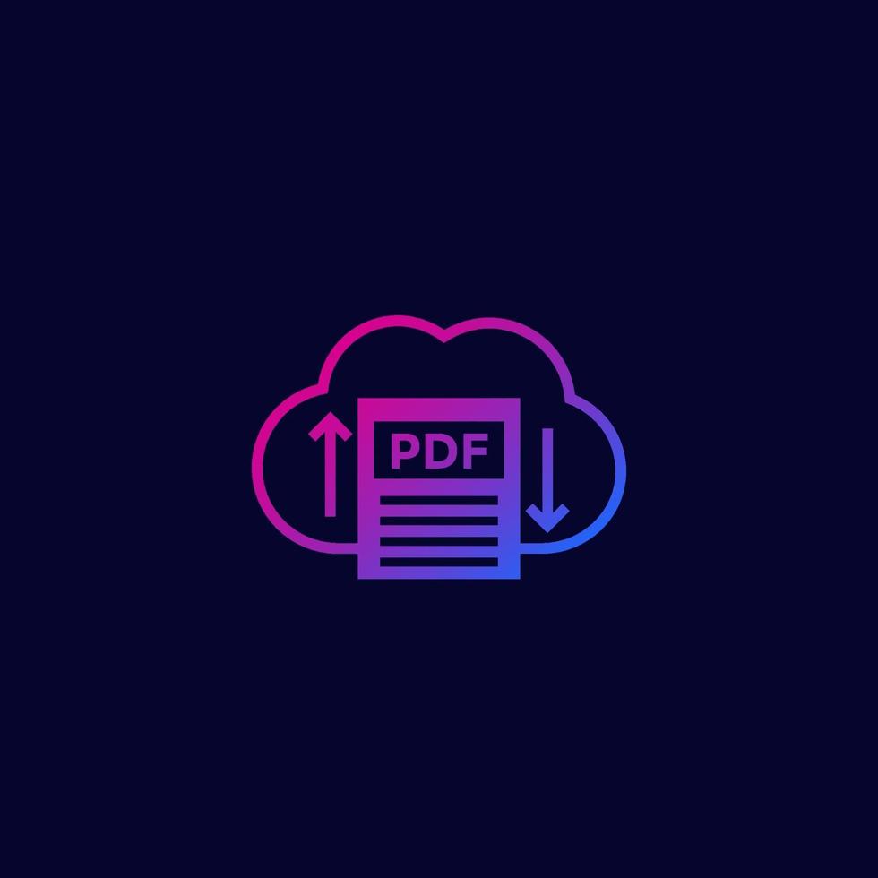 PDF upload para ícone de vetor de nuvem para web e apps.eps