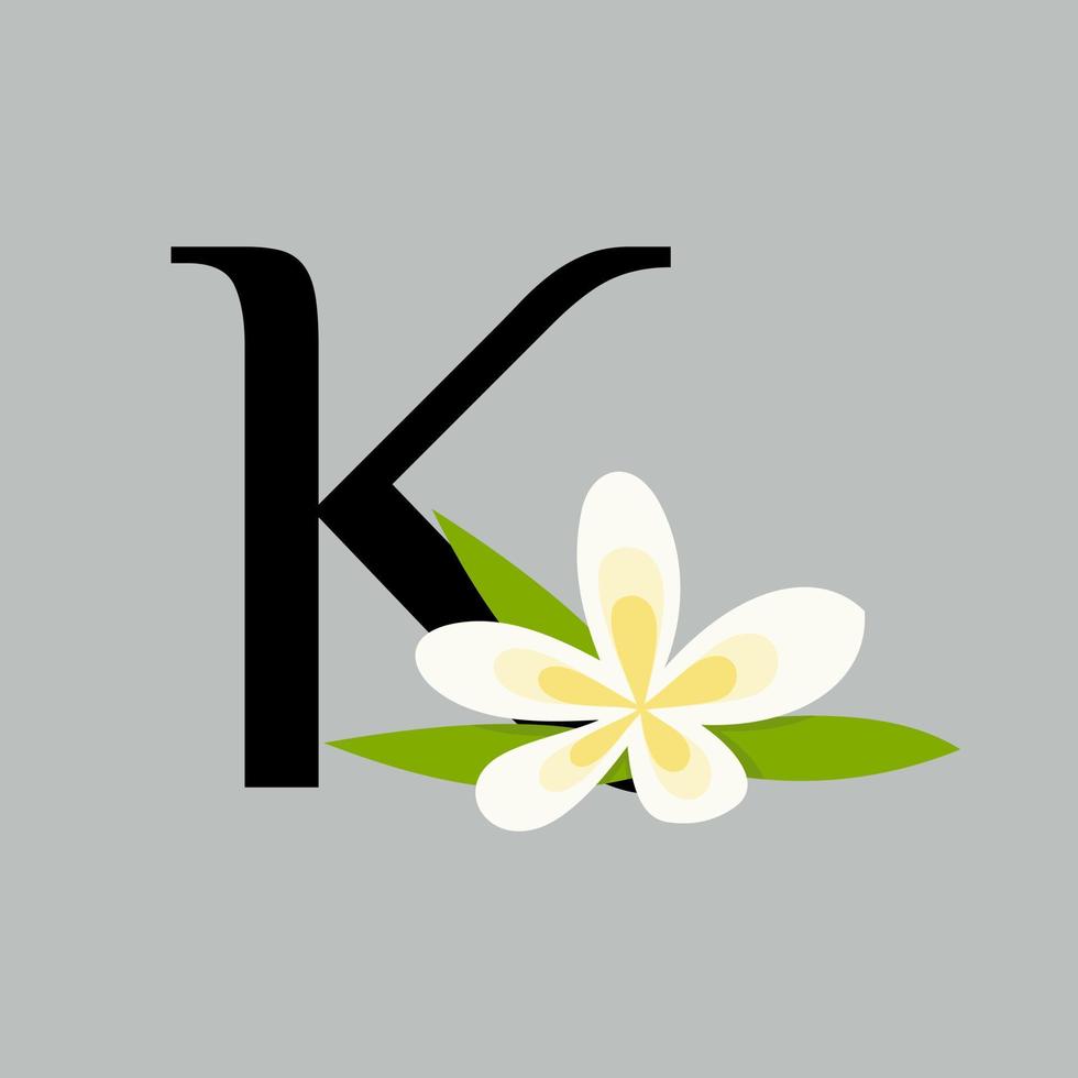 inicial k beleza flor logotipo vetor
