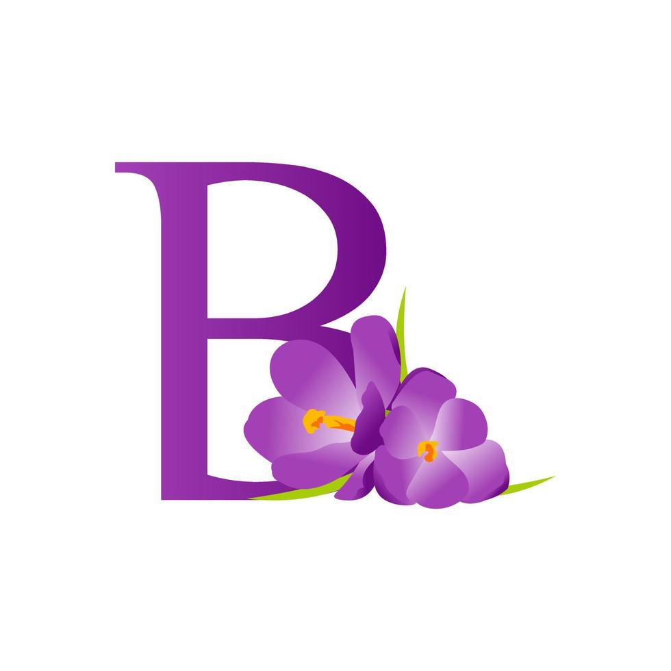 inicial b flor logotipo vetor