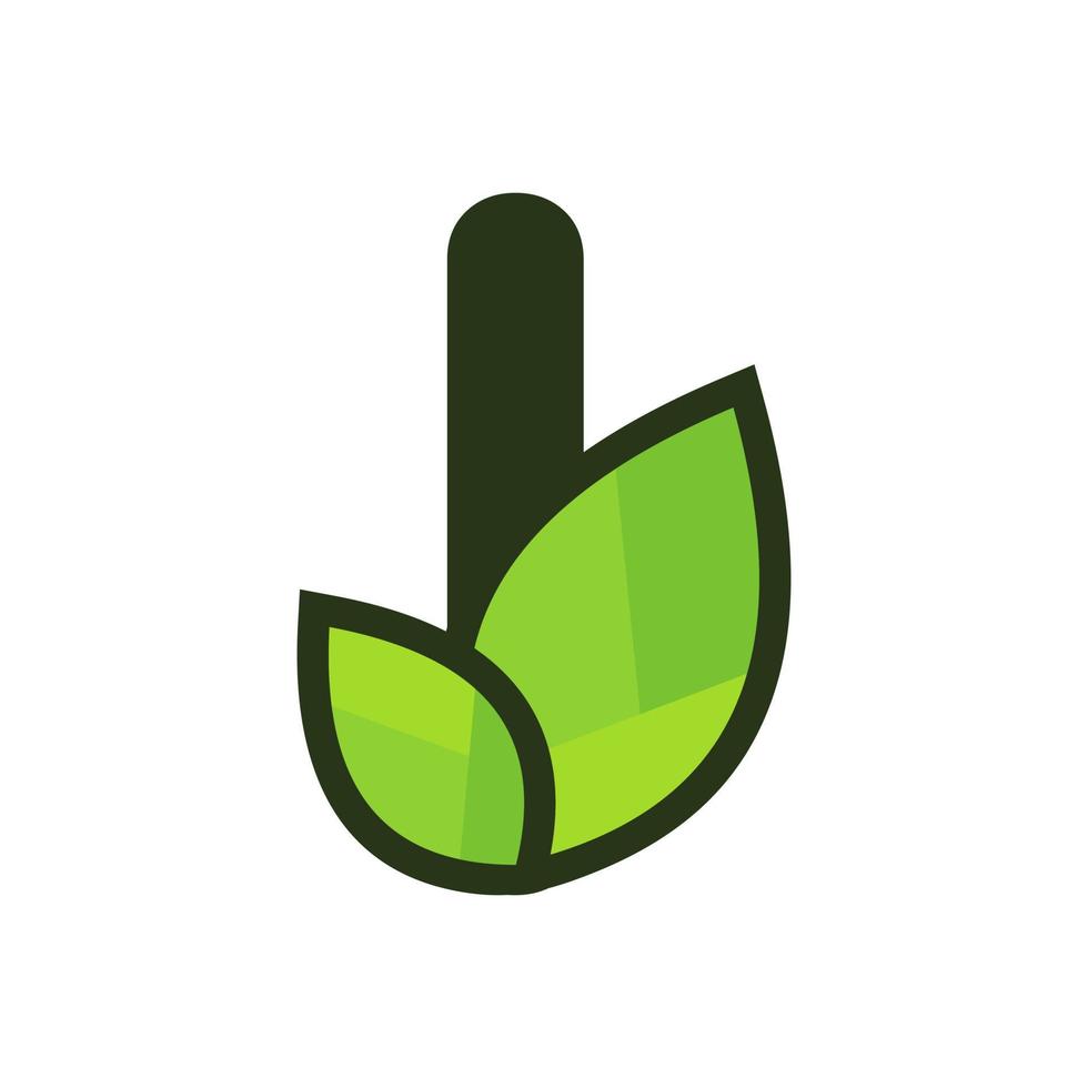 logo inicial i leaf vetor