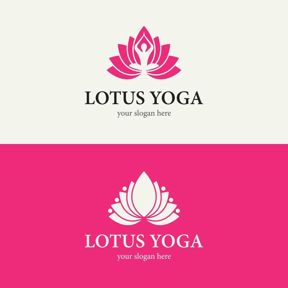modelo de logotipo de ioga de lótus vetor