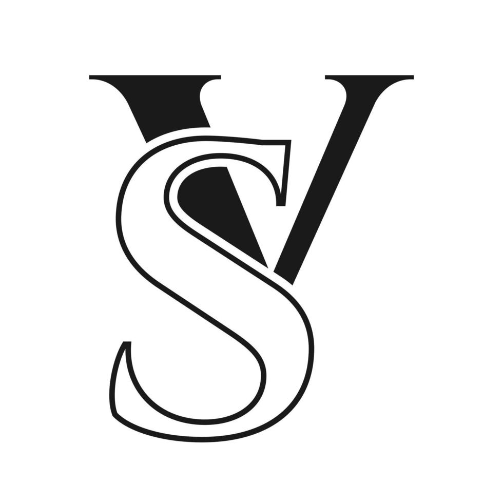 carta vs logotipo. sv logótipo luxo símbolo vetor