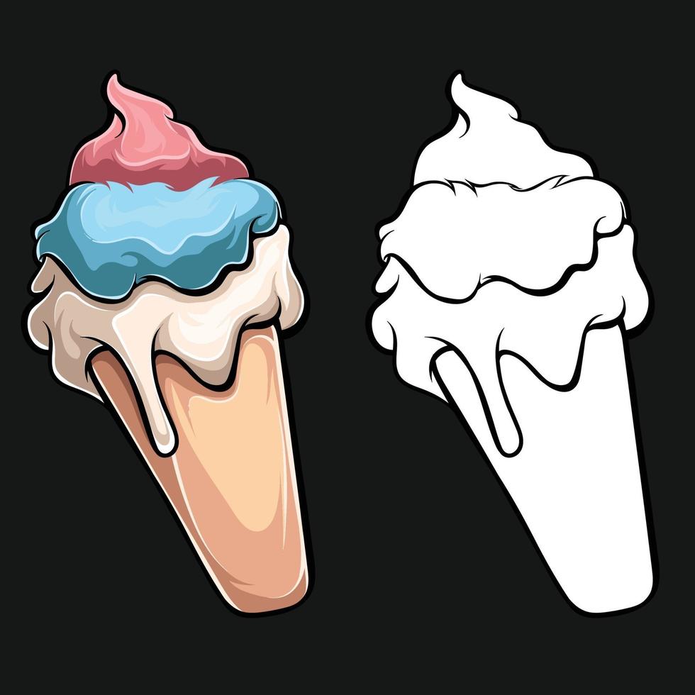 bela ilustração de um saboroso sorvete vetor