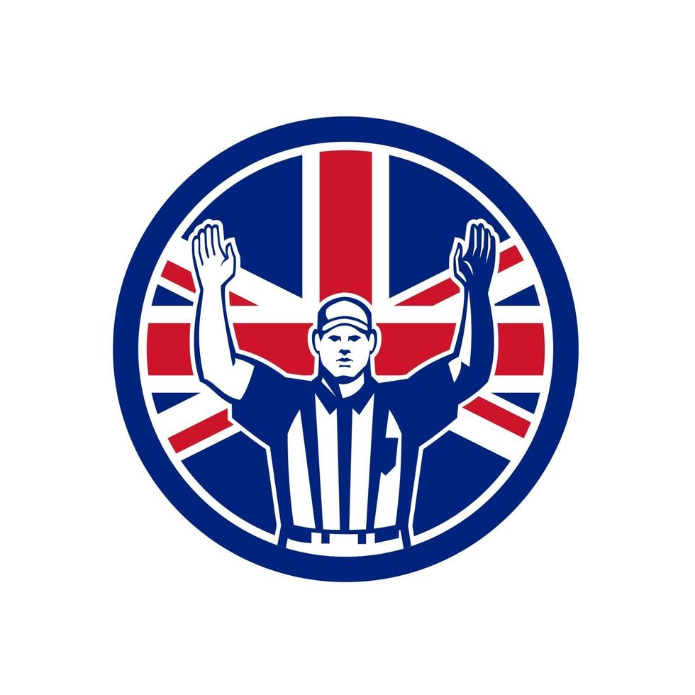bandeira do Reino Unido para touchdown do árbitro de futebol vetor
