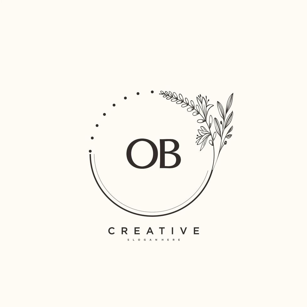 ob beleza vetor inicial logotipo arte, caligrafia logotipo do inicial assinatura, casamento, moda, joalheria, butique, floral e botânico com criativo modelo para qualquer companhia ou negócios.