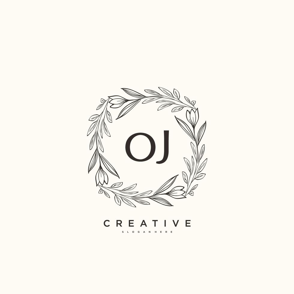 oj beleza vetor inicial logotipo arte, caligrafia logotipo do inicial assinatura, casamento, moda, joalheria, butique, floral e botânico com criativo modelo para qualquer companhia ou negócios.