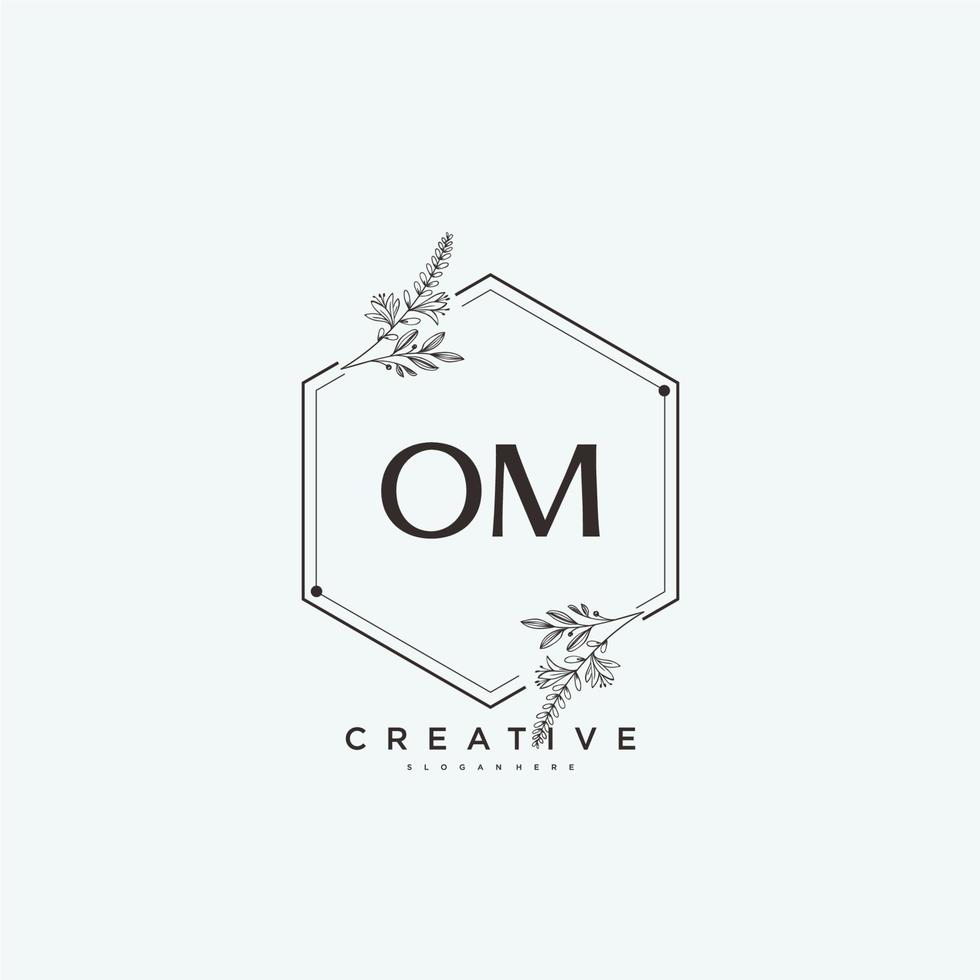 om beleza vetor inicial logotipo arte, caligrafia logotipo do inicial assinatura, casamento, moda, joalheria, butique, floral e botânico com criativo modelo para qualquer companhia ou negócios.