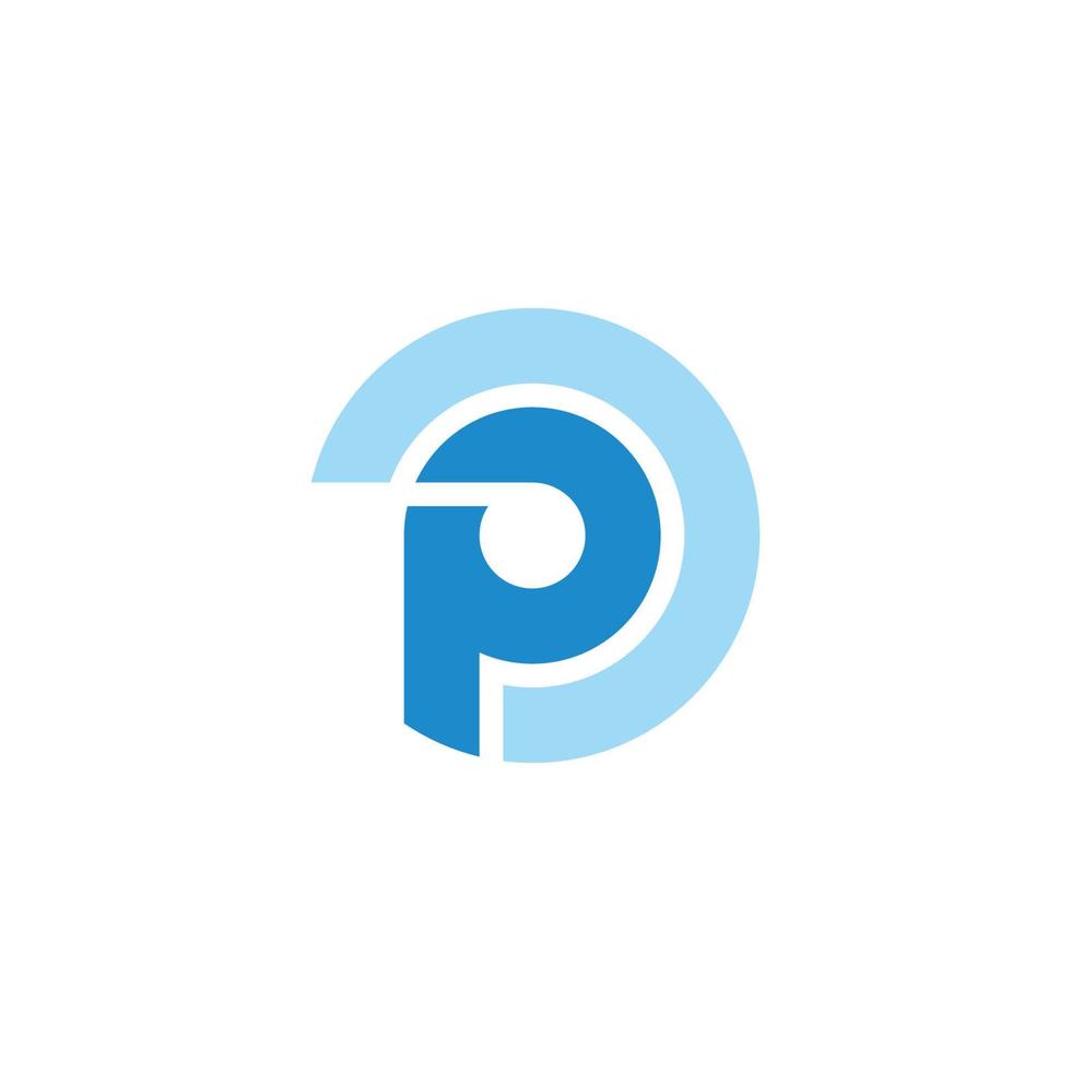 carta p proteção conceito símbolo logotipo vetor